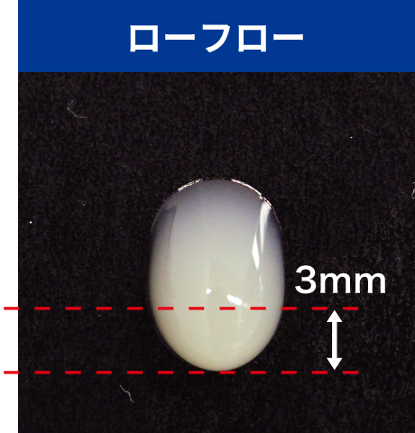 ローフロー ペースト排出60秒後 垂直状態での滴下 3mmのイメージ写真